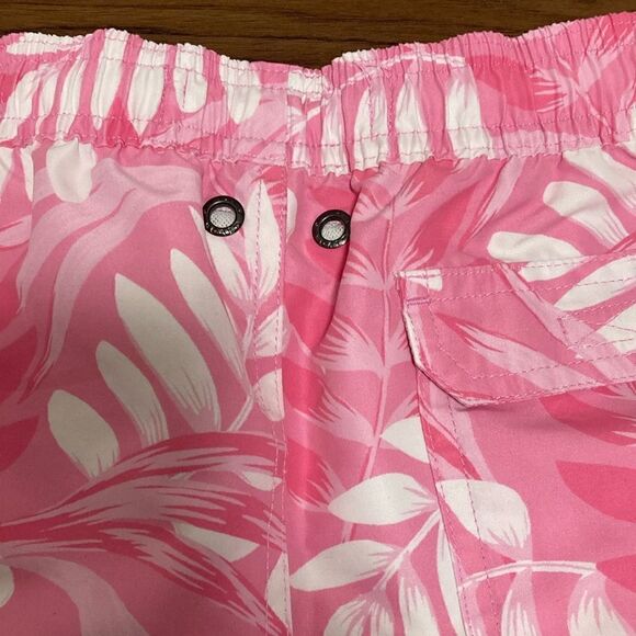 Strong Boat Classic Boys Swim Trunks in White/Pink Frond Print. Size 12. - Picture 4 of 9